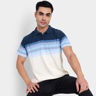 Men's Collared Half Sleeves T-Shirt , Mid Blue, small image number null