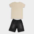 Boys' 100% Cotton Woven Baba Suit, Beige, small image number null
