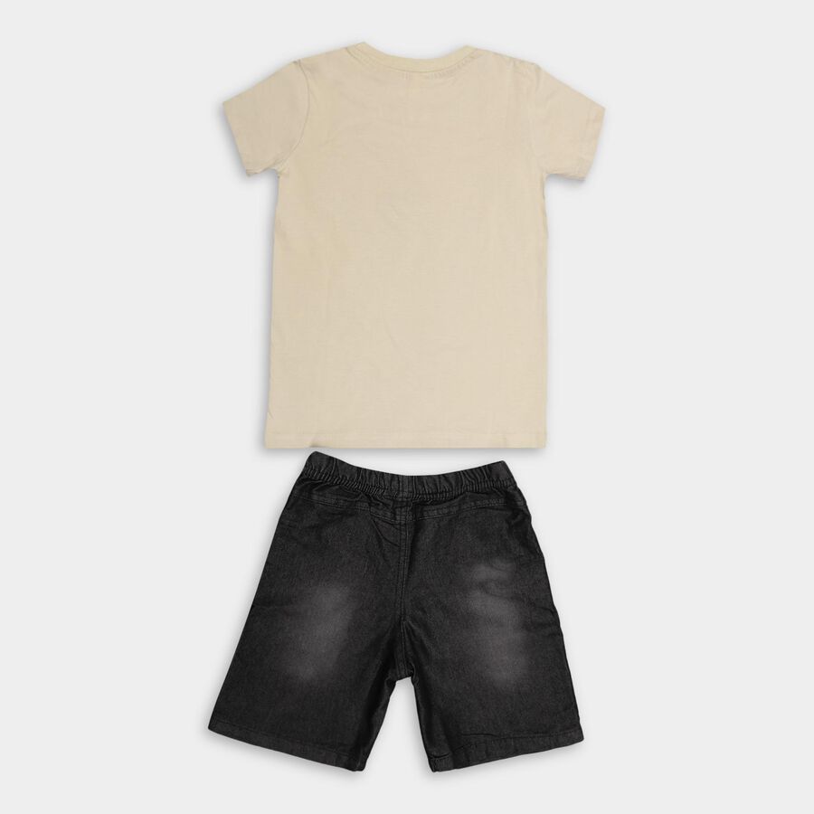 Boys' 100% Cotton Woven Baba Suit, Beige, large image number null