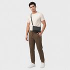 Men's Brown Jogger Fit Solid Track Pants, भूरा, small