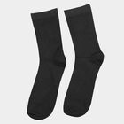 Motif and Stripe Crew Length Socks, Black, small image number null