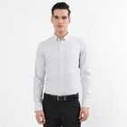 Men's Light Grey Button Down Classic Formal Shirt, हल्का ग्रे, small image number null