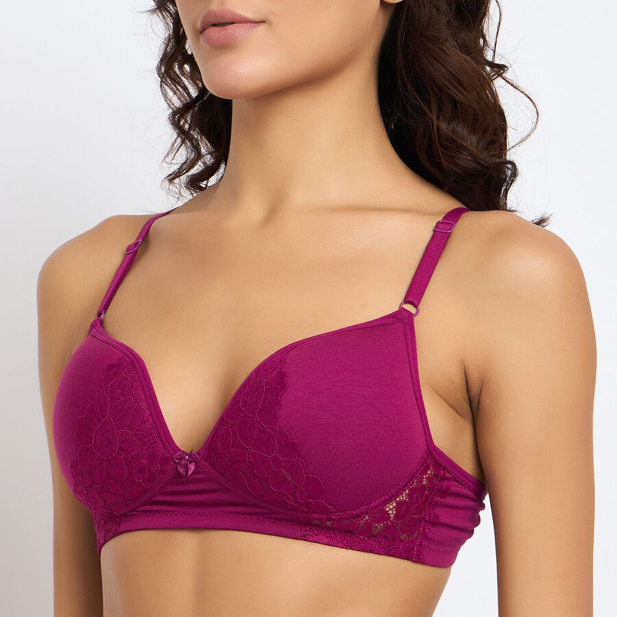 Ladies' Bra, वाइन, large