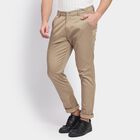 Men's Slim Fit Casual Trousers, गहरा पीला, small image number null