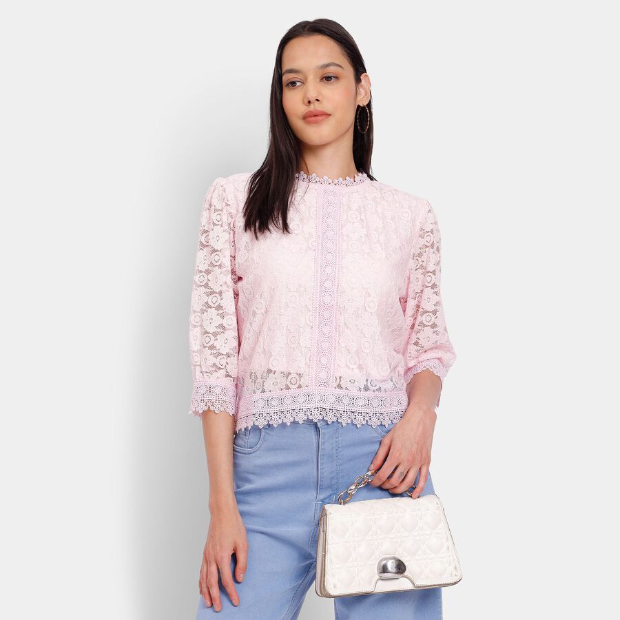 Ladies'  Crop  Top, गुलाबी, large image number null