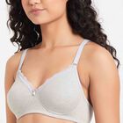 Solid Padded Bra, Melange Light Grey, small image number null