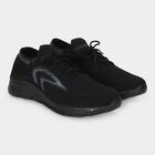 Men's Black Lace-Up Sneakers, Black, small