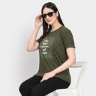 Ladies' Round Neck T-Shirt , Olive, small