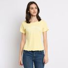 Ladies' Round Neck T-Shirt, पीला, small image number null