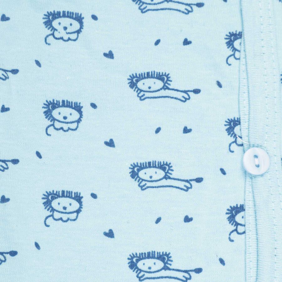 Infants Cotton Printed T-Shirt, Light Blue, large image number null