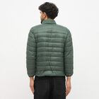 Men's Dark Sage Green High Neck Quilted Puffer Jacket, Dark Green, small image number null