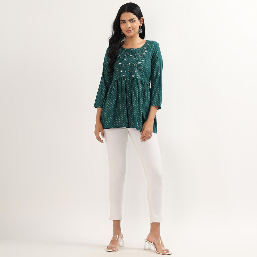 Ladies' Kurti, गहरा हरा, large image number null
