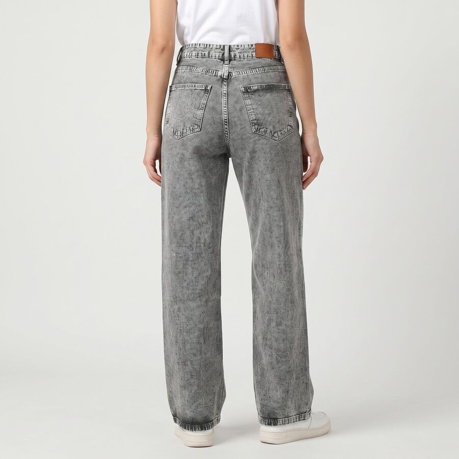 Women's Grey Washed Jeans, Light Grey, large