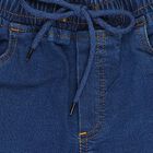 Boys Blue Regular Fit Cotton Blend Jeans, गहरा नीला, small