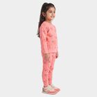 Girls Coral Round Neck Lounge Hipster Set, Coral, small