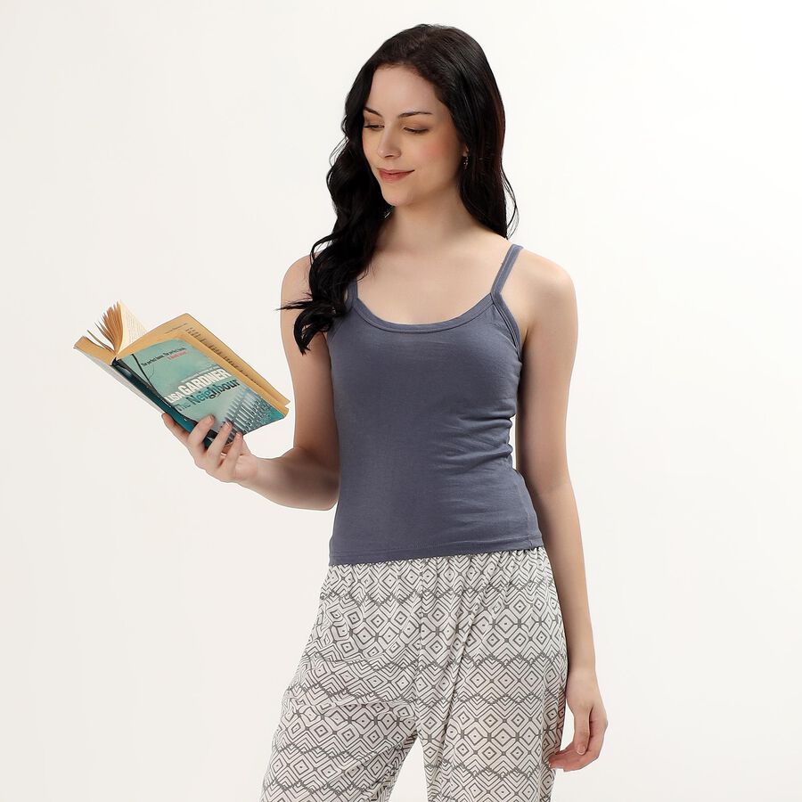 Ladies' 100% Cotton Basic Slips, Dark Grey, large image number null