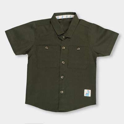 Infants' 100% Cotton Mandarin Collar Shirt