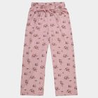 Girls' Lavender Regular-Fit Heart Printed Pyjama, Light Pink, small