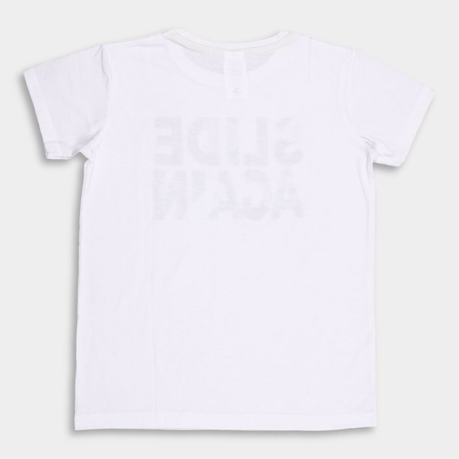 Boys' Half Sleeves T-Shirt, White, large image number null