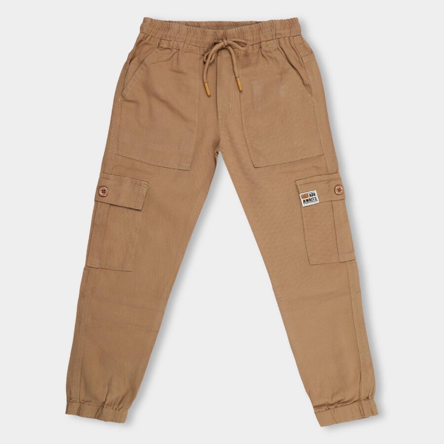 Boys' 100% Cotton Trousers , भूरा, large image number null