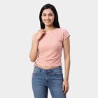 Women's Pink Neck Top, Pink, small