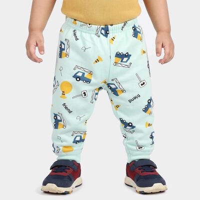 Infants' Mint Green Jogger Fit Cartoon Printed Pyjama