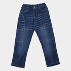 Boys' Blue Regular Fit Jeans, Mid Blue, small