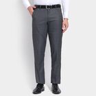 Men's Slim Fit Formal Trousers , मिश्रित मध्यम ग्रे, small