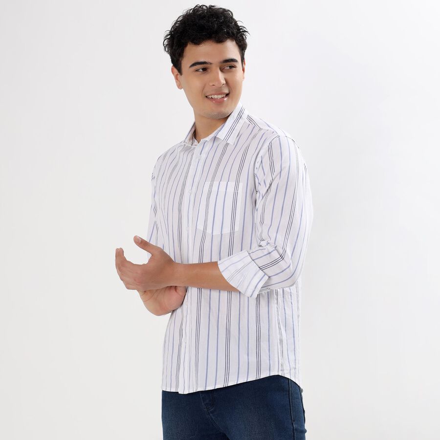 Men's 100% Cotton Casual Shirt , White, large image number null