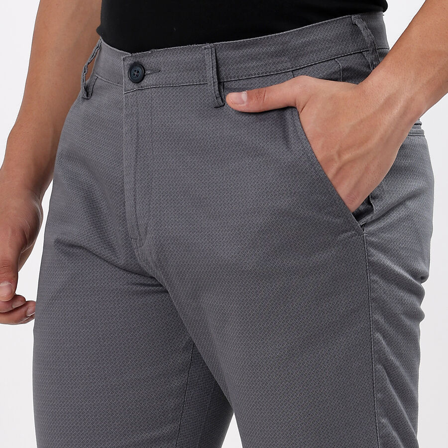 Men's Slim Fit Casual Trousers , हल्का नीला, large image number null