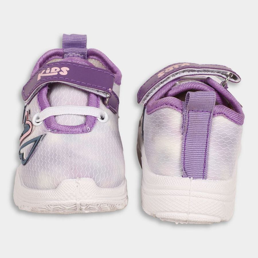 Girls Purple Velcro Strap Sneakers, Purple, large