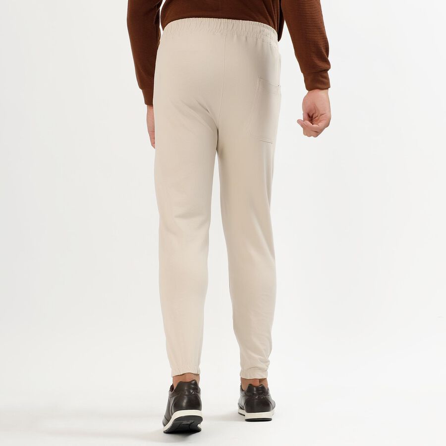 Men's Soft Beige Relaxed Fit Jogger Track Pants, Beige, large image number null