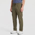 Men's Olive Green Slim Fit Cargo Trousers, Olive, small