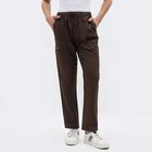 Men's Brown Regular Fit Cotton Track Pants, Brown, small image number null