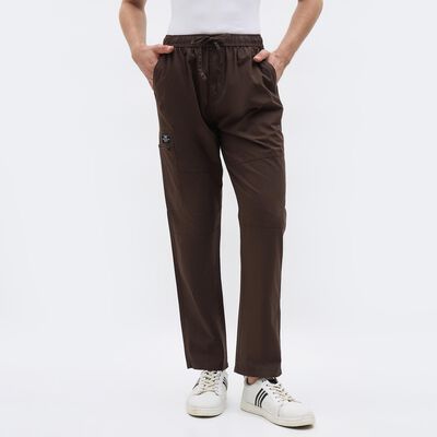 Men's Brown Regular Fit Cotton Track Pants
