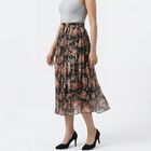 Women's Black Solid Straight Skirt, काला, small