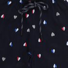 Girls' Navy Blue Heart Printed Elastic Waist Pyjama, नेवी ब्लू, small image number null