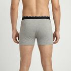 Men's Mid Grey Regular Fit Solid Trunks, मिश्रित मध्यम ग्रे, small