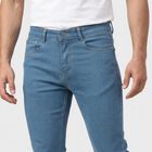 Men's Light Blue Slim Fit Washed Jeans, हल्का नीला, small
