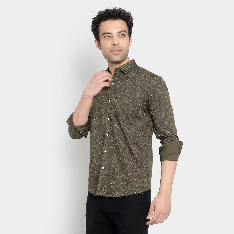 Cotton Casual Shirt, Olive, large image number null