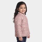 Girls' Pink Stand Collar Puffer Jacket, Pink, small