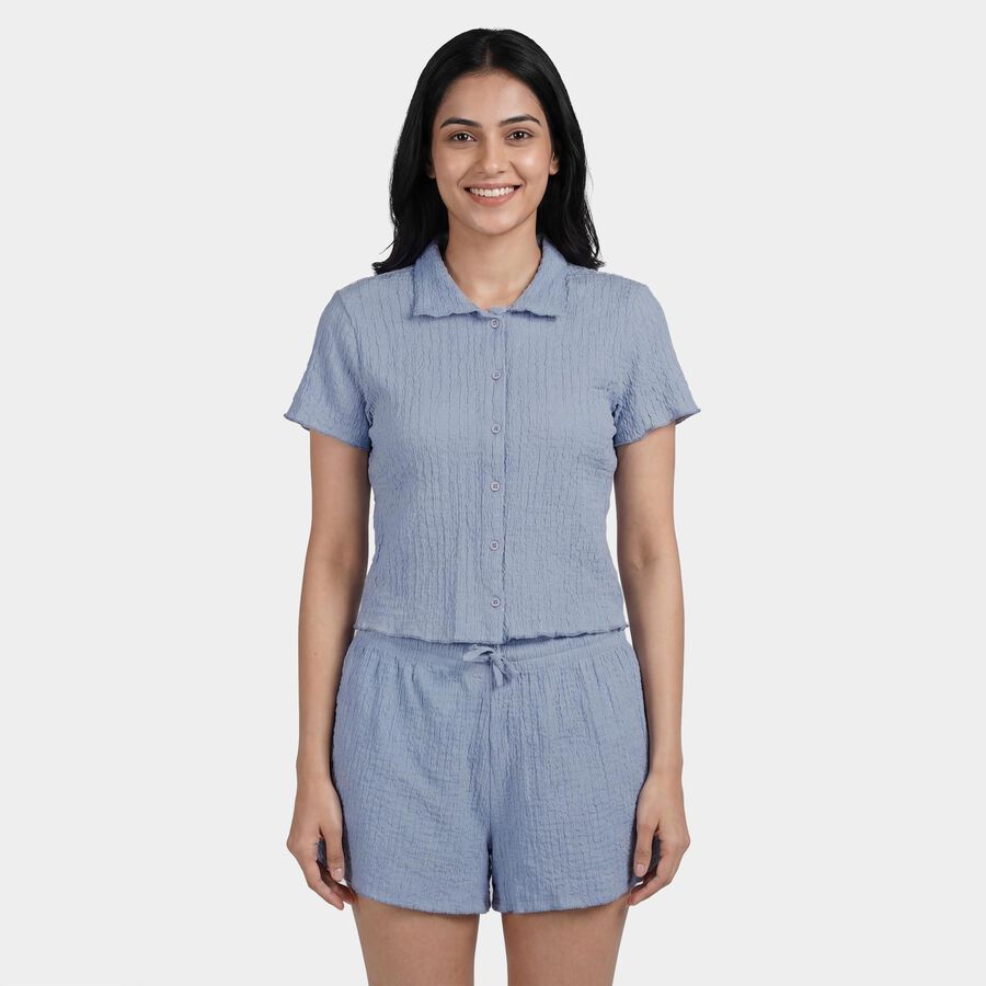 Women's Pale Powder Blue Minimalist Co-ord Set, Light Blue, large