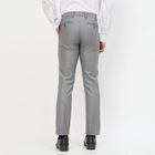Men's Light Grey Slim Fit Formal Trousers, Light Grey, small