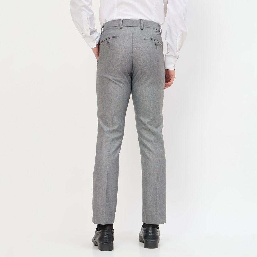 Men's Light Grey Slim Fit Formal Trousers, Light Grey, large