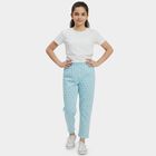 Girls Navy Blue Regular Fit Star Printed Pyjama, Light Blue, small