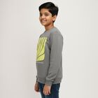 Boys Charcoal Grey Crew Neck Graphic Sweatshirt, चारकोल, small image number null