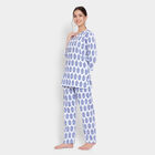 Printed Night Suit, White, small image number null