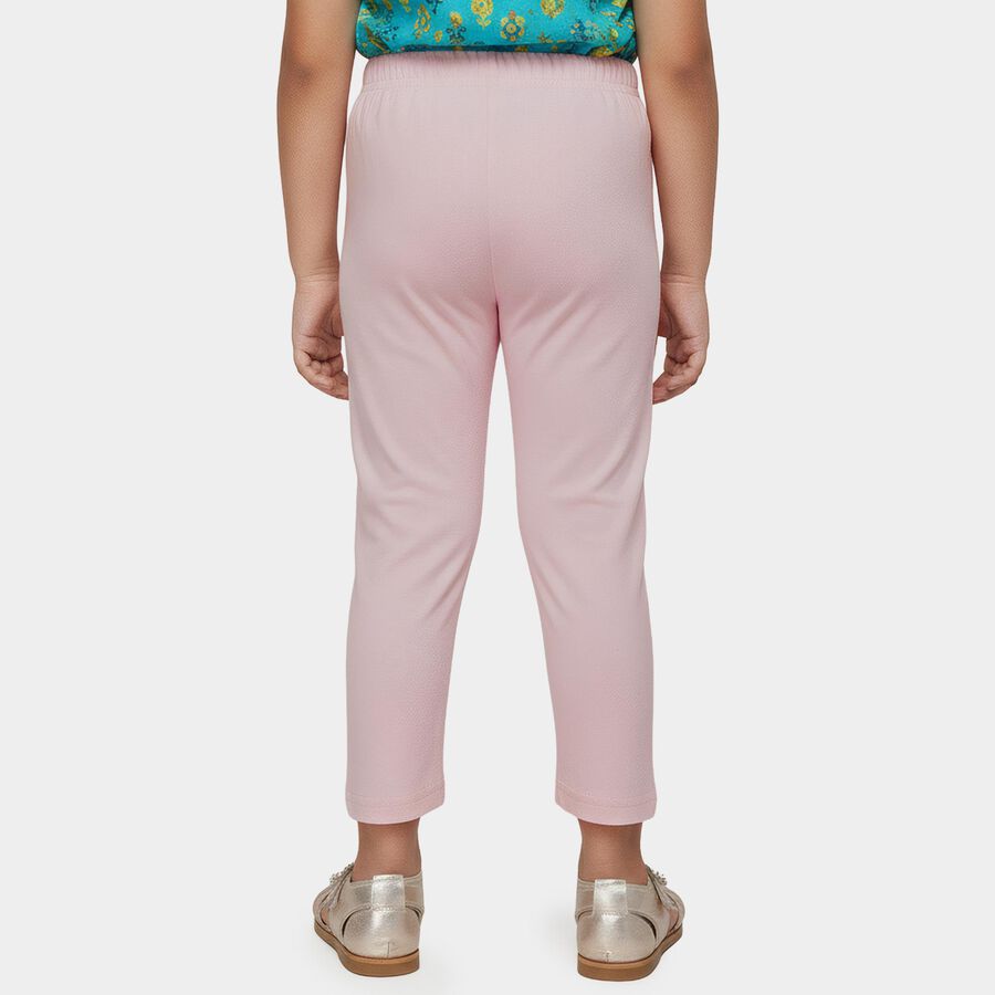 Girls' Pink Stretch Butterfly Embellished Legging, Light Pink, large