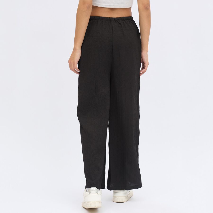 Women's Jet Black Balloon Fit Solid Harem Pants, Black, large image number null