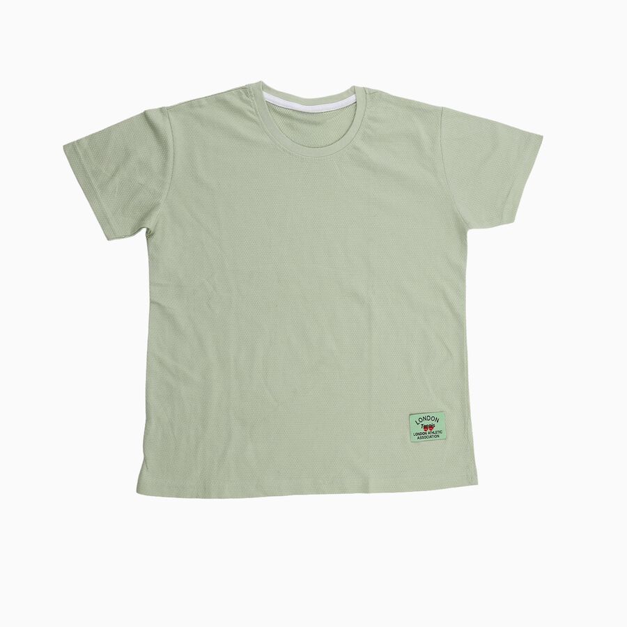 Boys' 100% Cotton Half Sleeves T-Shirt, हल्का हरा, large image number null